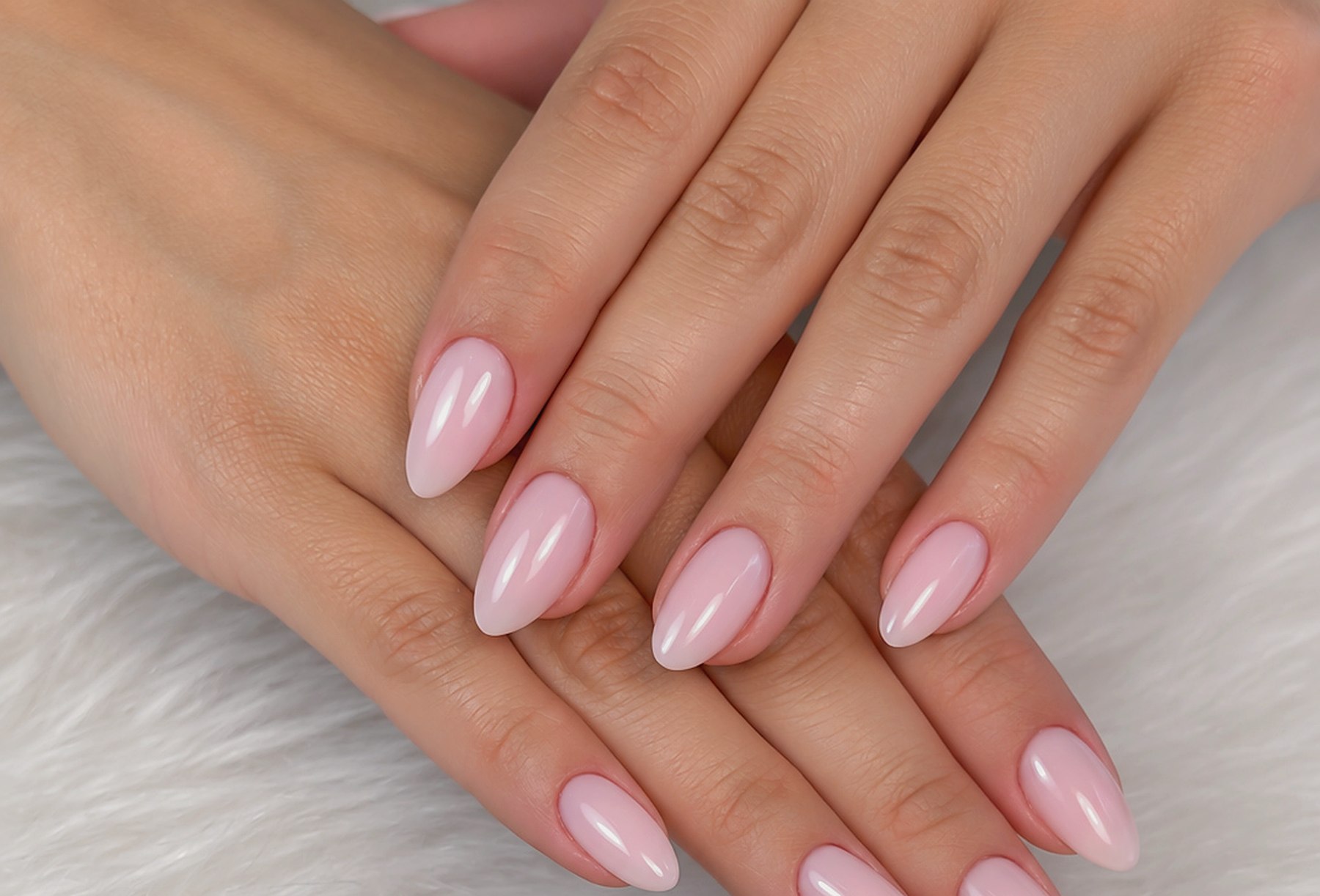 Manos con manicura francesa natural y elegante